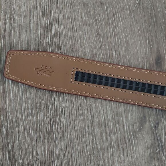 Brown Double Stitch Ratchet Belt 44.5" Long - Picture 5 of 7